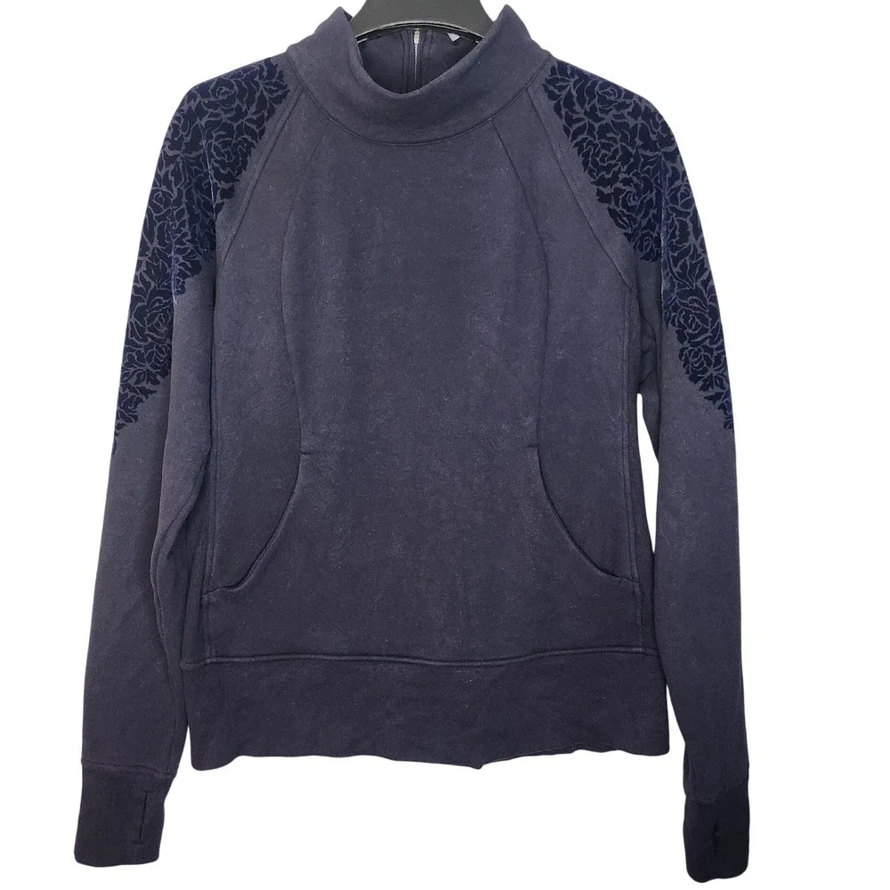 Lululemon Floral Flock Pullover in‎ Midnight Navy size 1 2
